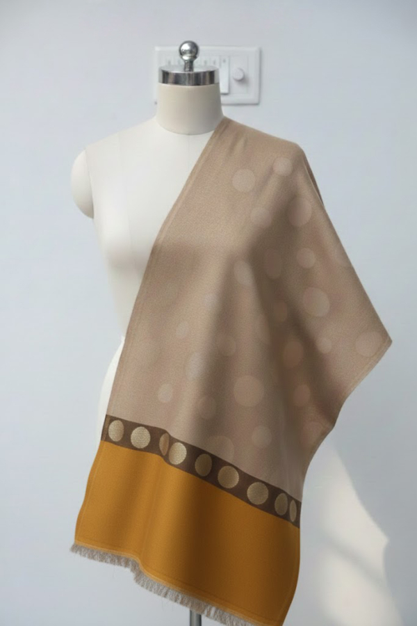 Light Skin Shawl With Small Size Border