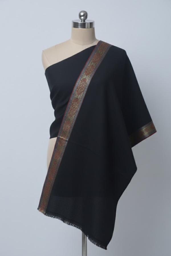 Black Shawl With Big Side Border