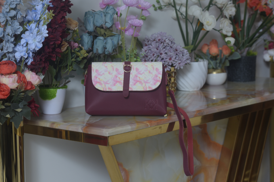 Contrast Mehroon Hand Bag (1)