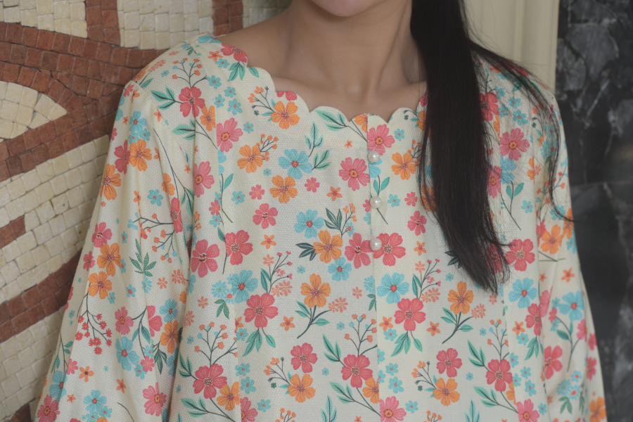 Honey Comb Linen Frok