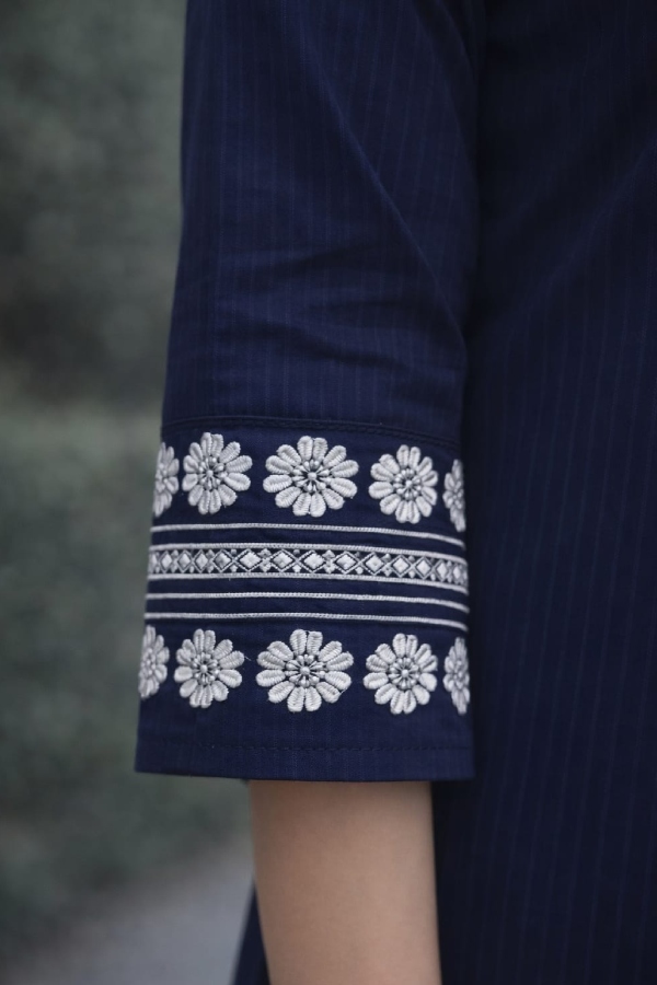 Royal Blue Rib Lawn Coord set - Image 2