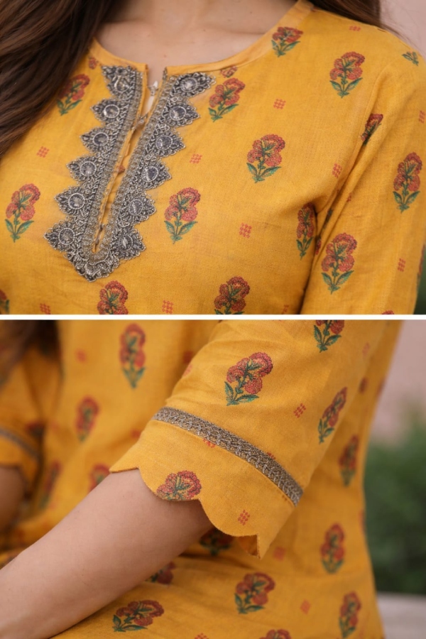 Yellow Printed Coord Set - Image 2