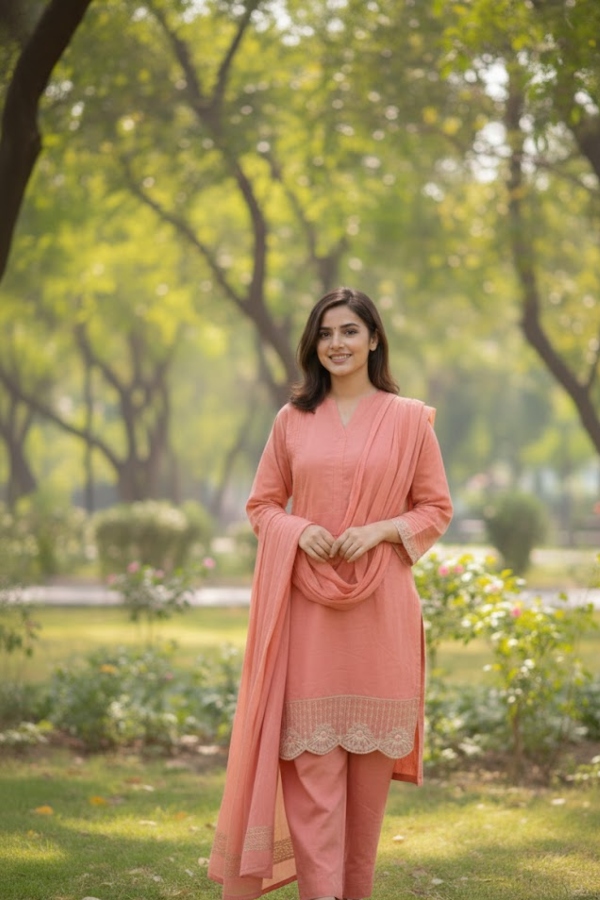 Pearl Peach Viscose 3PC