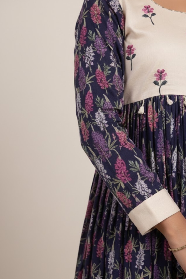 Jacket Style Floral Frock - Image 2