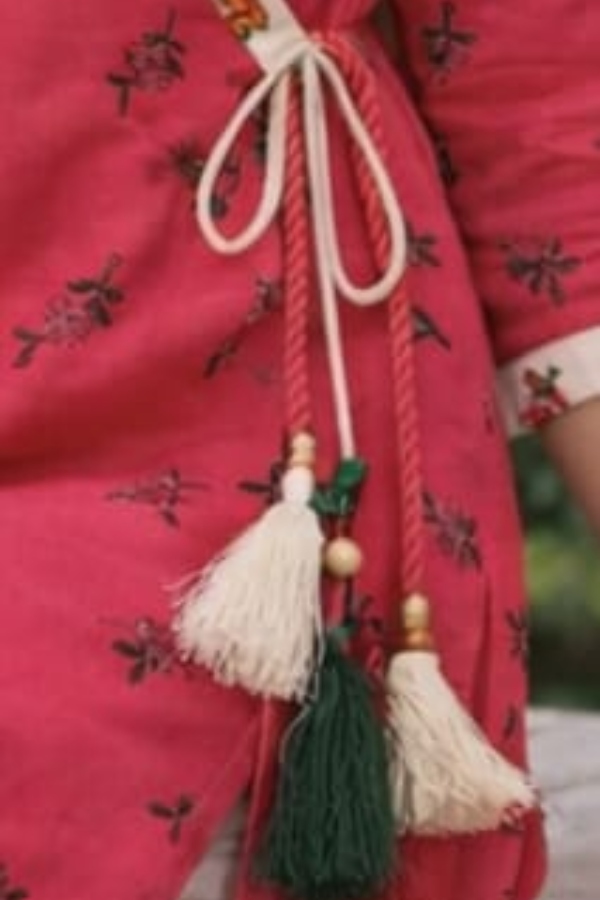 Embroidered Red and White Coord Set - Image 2