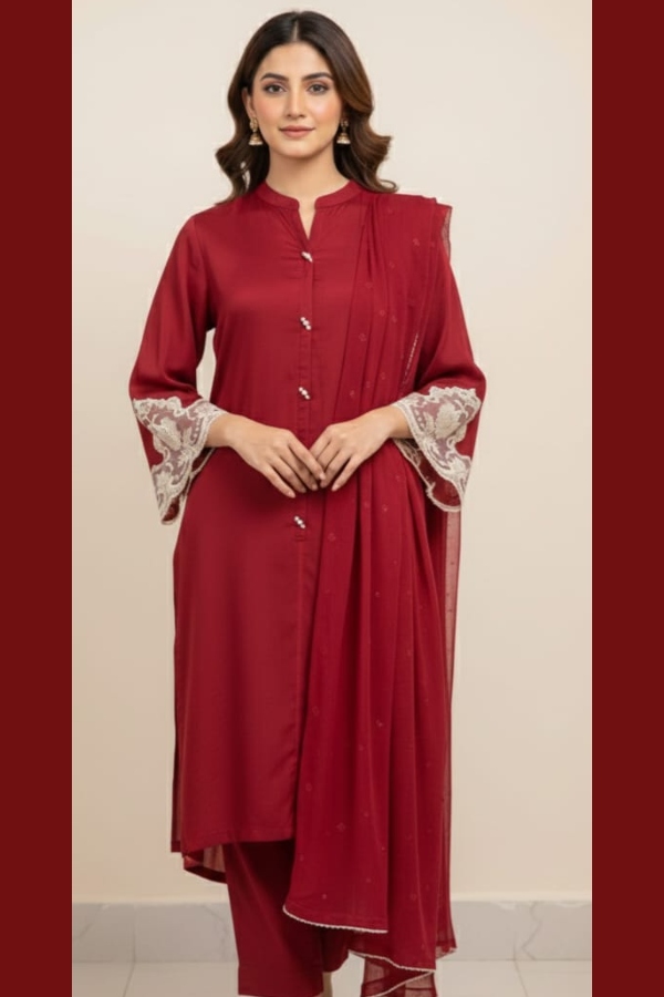 Royal Red Viscose 3PC